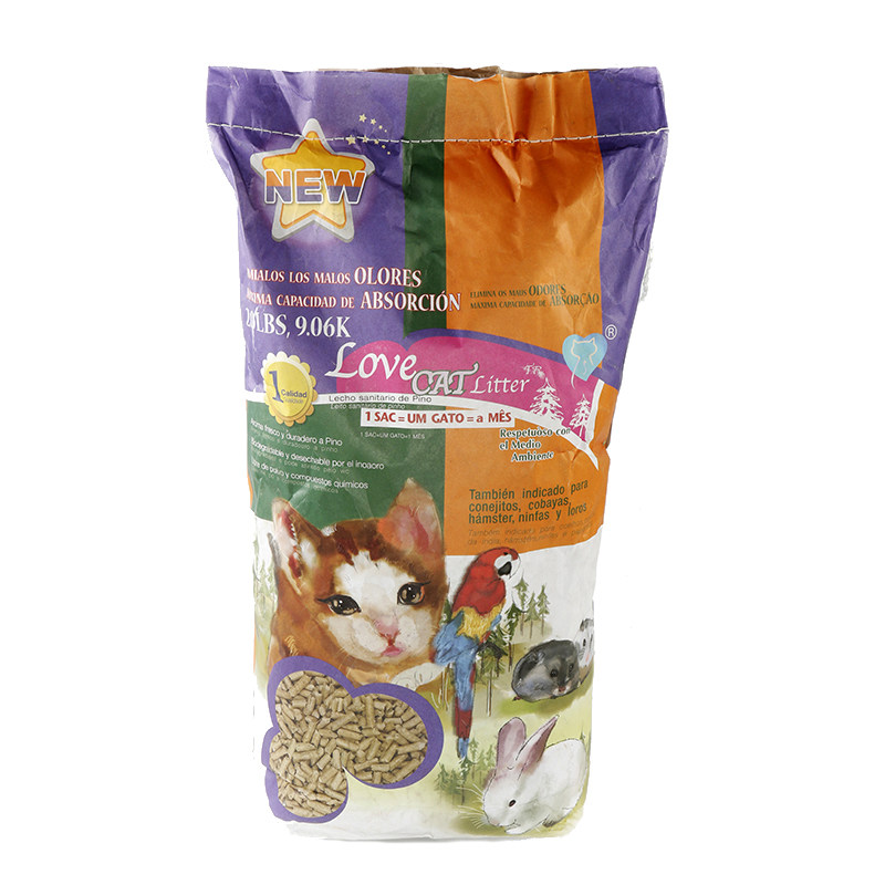 正品 Lovecat爱宠爱猫松木猫砂植物猫砂仓鼠垫料超强除臭吸水20磅