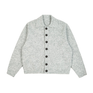 Dashufulcrum日系复古含羊毛棋盘格开衫毛衣男女秋慵懒软糯针织衫