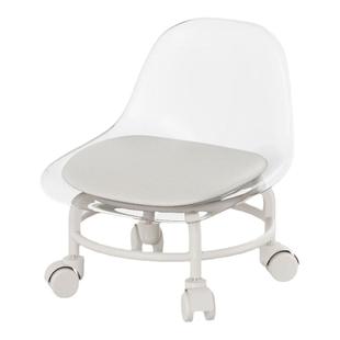 矮凳子有靠背小椅子静音带万向轮儿童学步凳网红软包凳滑轮美缝凳