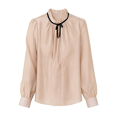 DPLAY系带立领长袖小衫