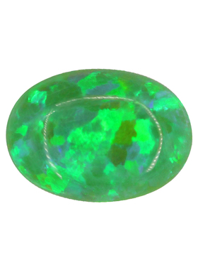 椭圆形翠绿色欧泊 蛋形平底素面人造澳宝绿色系裸石OPAL镶嵌 OP11