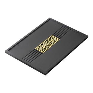 茶桌茶盘嵌入式面板乌金石大理石火烧石盖板定制茶台内嵌石板石盘