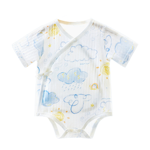 新生婴儿包屁衣春装连体衣0到3个月6男女宝宝衣服a类纯棉夏季薄款