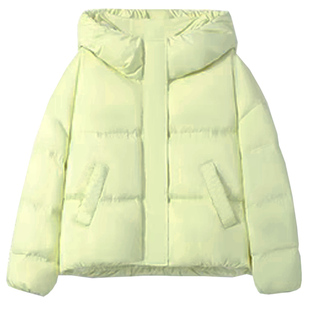 果绿色冬季羽绒服女款2025新款女短款冬季女士轻薄款小个子厚外套
