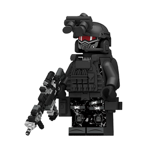 重装防爆服军事特种兵人仔全副武装警察士兵儿童拼装积木男孩玩具