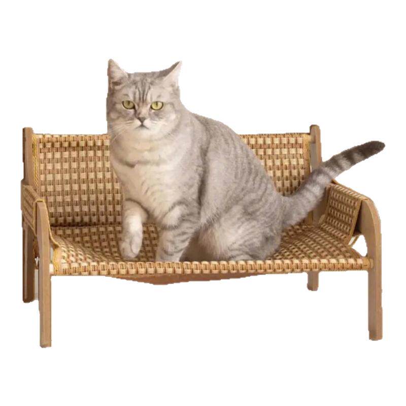 夏季藤编猫窝沙发凉席猫床吊床