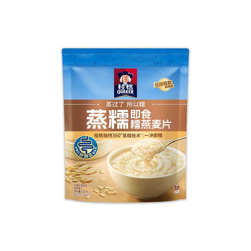 桂格燕麦片新品600g蒸糯即食纯燕麦片