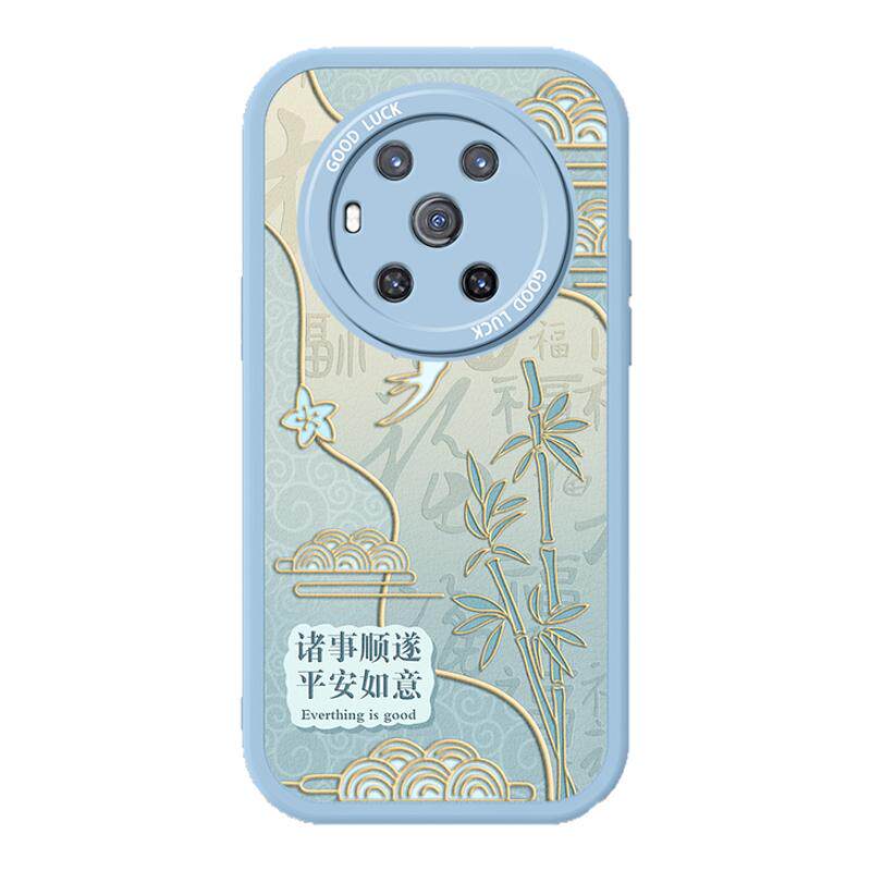 华为荣耀Magic3手机壳HonorMagic3Pro硅胶国风曲屏小羊皮女款Honor魔术majic玻璃版素皮版Por全包防摔保护套