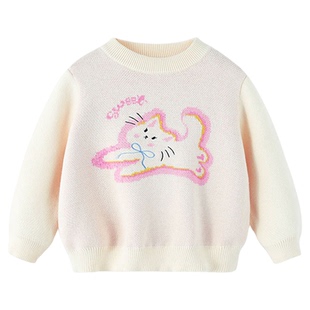 儿童毛衣女童针织衫新款秋冬毛线衣女孩上衣冬季洋气宝宝童装冬装