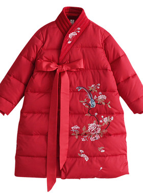 女童唐装冬季加厚棉服儿童拜年服