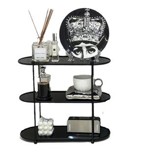 铁艺化妆品置物架桌面简约风多层水杯收纳ins亚克力架子免安装
