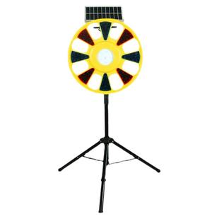 太阳能回转灯LED屏红蓝警示圆形爆闪道路交通路障施工频闪回旋灯