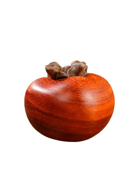 木质雕刻柿柿如意柿子茶桌客厅摆件送礼装饰苹果橘子茄子草莓摆设