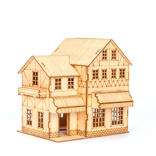 新年圣诞房屋模型手工diy材料积木别墅建筑房子手工课制作小屋