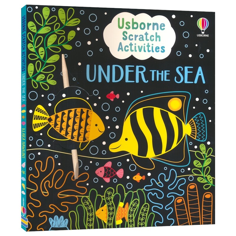 Usborne Scratch Activities Under the Sea 尤斯伯恩 刮画涂色活动书 海底世界 儿童艺术启蒙 英文原版进口图书