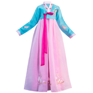 韩服韩国刺绣花婚庆礼服朝鲜民族上衣长裙套装舞蹈服装网红自由搭