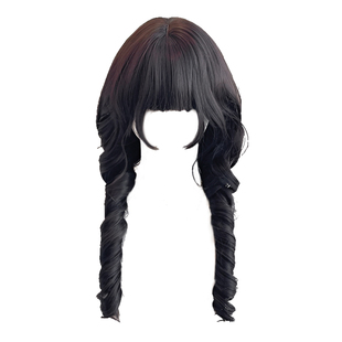 【小熊奈奈】喵喵岛假发黑茶色日系水母卷公主切Lolita长卷发假发