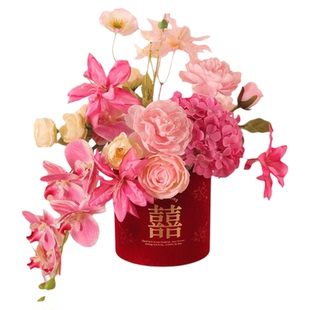 结婚装饰仿真花地排路引订婚礼场景布置餐桌浪漫花艺花束插花摆件