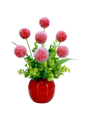 家居装饰小清新干花客厅办公室摆件花束仿真花绣球假花陶瓷小盆栽