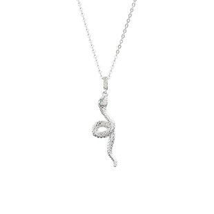 2025蛇年本命年锁骨链999足银吊坠纯银项链银饰小众礼物银蛇狂舞