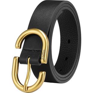 金利来皮带女士真皮针扣腰带女复古轻奢感牛仔裤腰封头层牛皮裤带