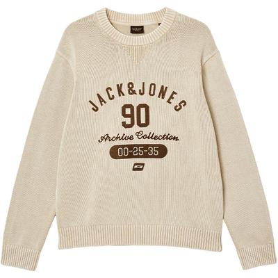 杰克琼斯秋冬季男装毛衣针织衫常规罗纹圆领字母刺绣装饰舒适男款