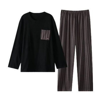 德绒睡衣男冬季长袖套头2025新款男士保暖磨毛薄绒秋冬家居服套装