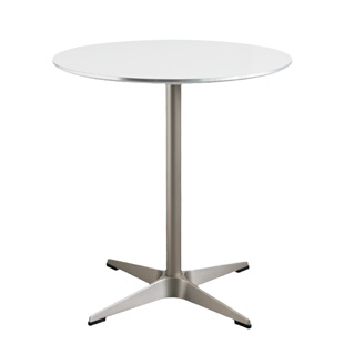 铝合金金属封边桌子餐桌家用现代简约防火板饭桌白色洽谈小圆桌子