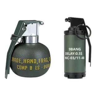 cf军事仿真M67手雷模型金属自爆拉环手雷炮儿童M18烟雾手榴玩具弹
