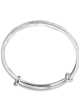 时光手镯9999纯银女实心简约刻字