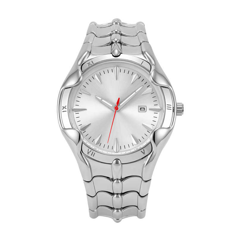 Y2K异形手表新款复古大表盘夜光日历蛇骨钢带欧美风小众男士手表