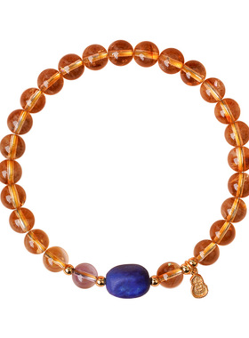 山川心语天然黄水晶能量提升手串