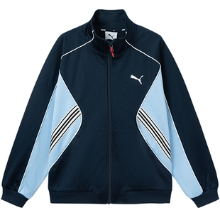 PUMA彪马童装26春新款儿童便服男女童外套撞色时尚立领拉链运动服