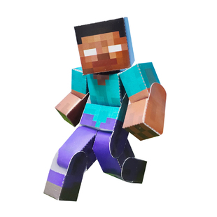 我的世界实体303手办玩具mc的纸模型四肢可动小人手工皮肤摆件him