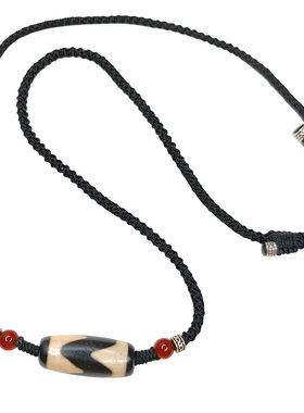 默生文玩玛瑙虎牙天珠项链正品