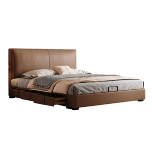 欧派OPPEIN家居现代简约储物床1米8双人床卧室床架落地大床信封床