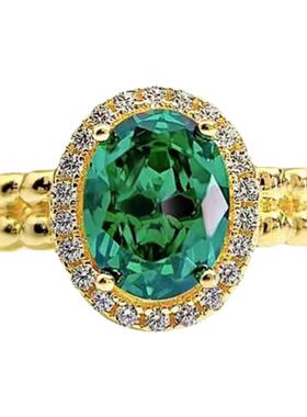 戒指镶嵌2克拉祖母绿鸽子蛋钻戒