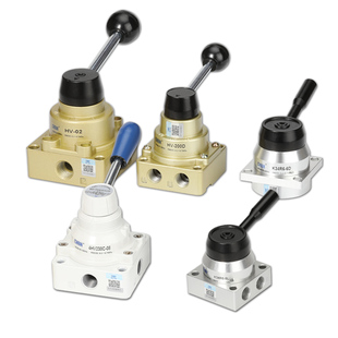 气动手动换向阀气缸开关手转阀HV200D气阀HV-02/03三位四通控制阀