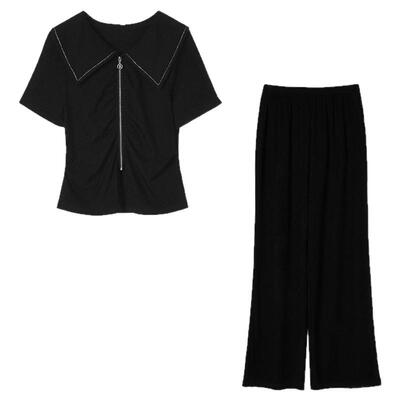 短袖上衣+长裤两件套装