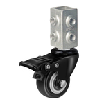 万向轮衣架轮4分6分1寸螺纹晒衣架脚轮落地杆水管钢管架子刹车轮