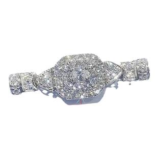 18K金镶嵌钻石彩红宝翡翠珍珠形项链扣头定制手链搭连接配件证书