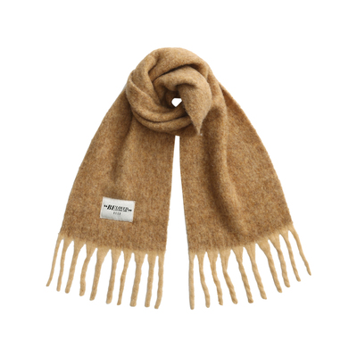 ELLE马海毛绵羊毛围巾女士秋冬季户外时尚保暖加厚氛围感流苏围脖