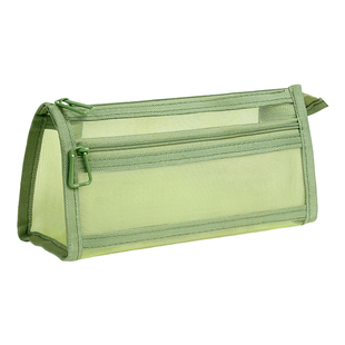 双层立体透明网纱笔袋考试专用新款大容量文具袋学生拉链收纳袋