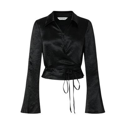 醋纤衬衫商场同款系带