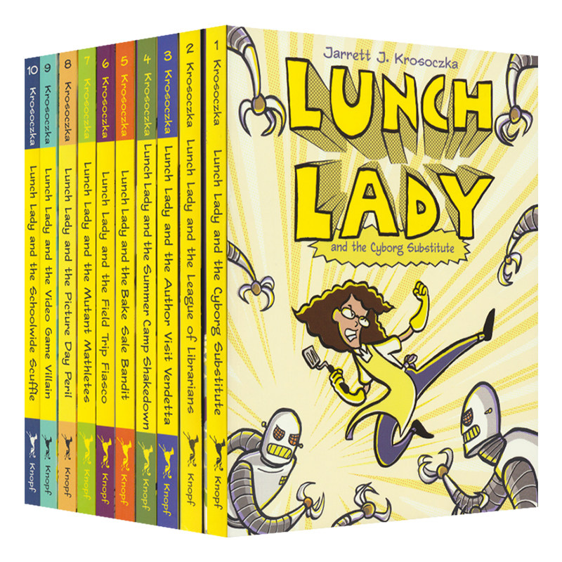 Lunch Lady 食堂阿姨 英文原版 幽默搞笑漫画书 1-10册 电子游戏恶棍 照相日危机 义卖强盗 田间旅行惨败 9-12岁小学生课外阅读