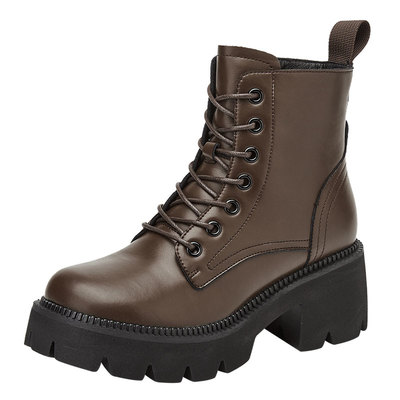 达芙妮高跟真皮马丁靴