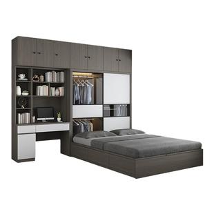 新榻榻米衣柜床一体小户型现代简约1.2米儿童1.8m踏踏高箱储物床