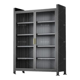 家用钢制置物收纳柜卧室阳台客厅多层一体靠墙柜子简易多功能衣柜