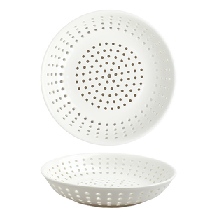 舍里陶瓷多孔蒸盘创意商用蒸饺子盘蒸海鲜圆形蒸碟蒸包子沥水盘子