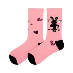 【情绪能量袜】Walki踩点暴力粉红中筒女袜大童袜-暴走兔子 甜酷